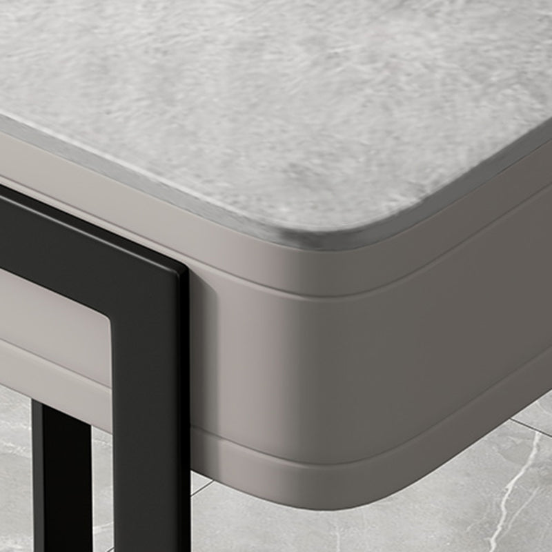 2 Drawers Writing Desk Rectangular Shaped Grey Office Desk for Home Clearhalo 'furn' 'furn_office_desk' 'Furniture' 'Office Desks' 'Office Furniture' 'office_desk' 6945664