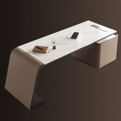 3 tiroirs Writing Desk Bureau de tâche de forme rectangulaire en blanc pour le bureau