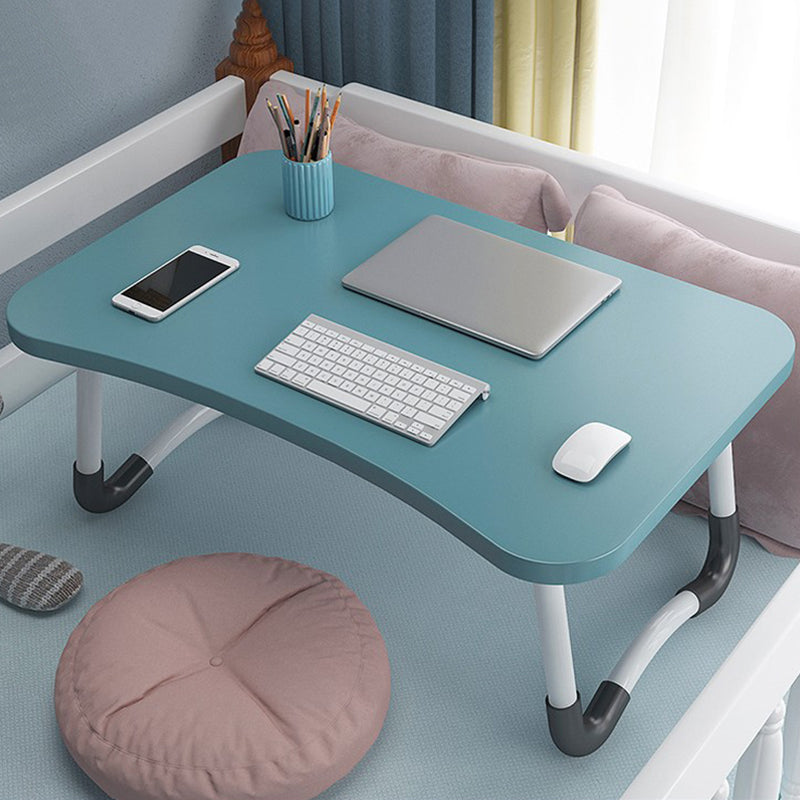 Folding Writing Desk Irregular Shape Task Desks with 2-Legs in White/Blue/Pink/Natural Blue Clearhalo 'furn' 'furn_office_desk' 'Furniture' 'Office Desks' 'Office Furniture' 'office_desk' 6945696