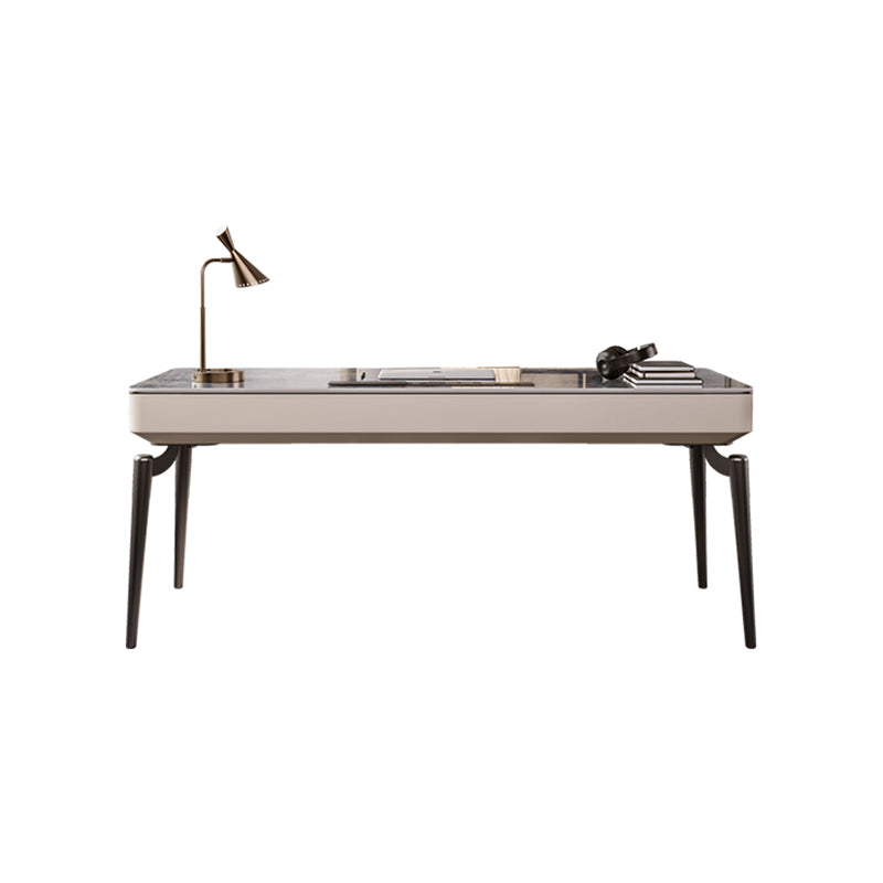 2 Drawers Task Desk Rectangular Shaped Office Desk in Grey for Office Clearhalo 'furn' 'furn_office_desk' 'Furniture' 'Office Desks' 'Office Furniture' 'office_desk' 6945704