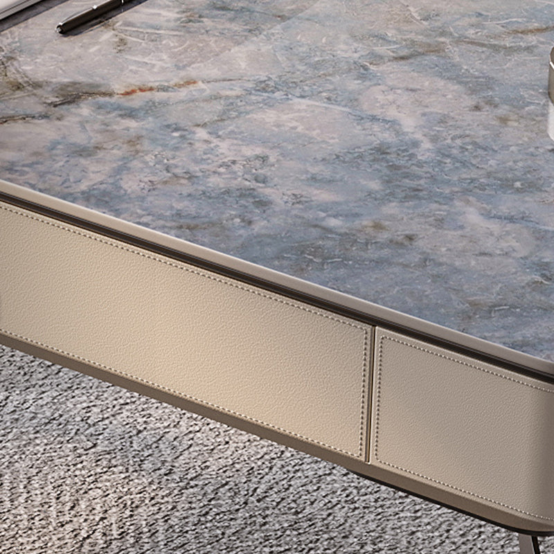 2 Drawers Task Desk Rectangular Shaped Office Desk in Grey for Office Clearhalo 'furn' 'furn_office_desk' 'Furniture' 'Office Desks' 'Office Furniture' 'office_desk' 6945707