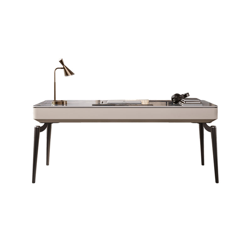 2 Drawers Task Desk Rectangular Shaped Office Desk in Grey for Office Clearhalo 'furn' 'furn_office_desk' 'Furniture' 'Office Desks' 'Office Furniture' 'office_desk' 6945708