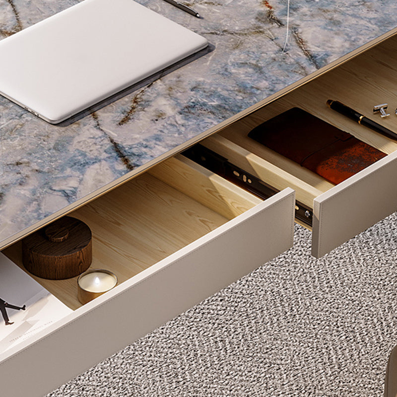 2 Drawers Task Desk Rectangular Shaped Office Desk in Grey for Office Clearhalo 'furn' 'furn_office_desk' 'Furniture' 'Office Desks' 'Office Furniture' 'office_desk' 6945709