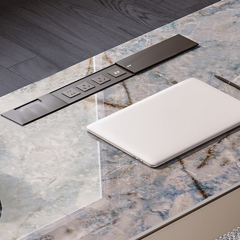 2 Drawers Task Desk Rectangular Shaped Office Desk in Grey for Office Clearhalo 'furn' 'furn_office_desk' 'Furniture' 'Office Desks' 'Office Furniture' 'office_desk' 6945711