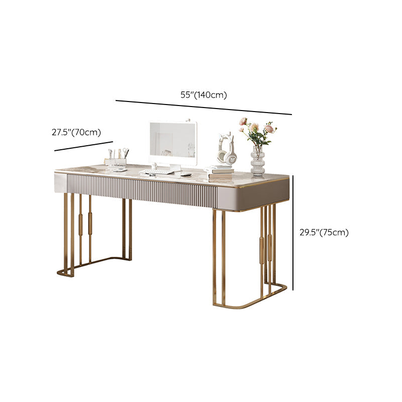 Tavolo da lavoro a forma di rettangolare banchi di scrittura in pietra in bianco