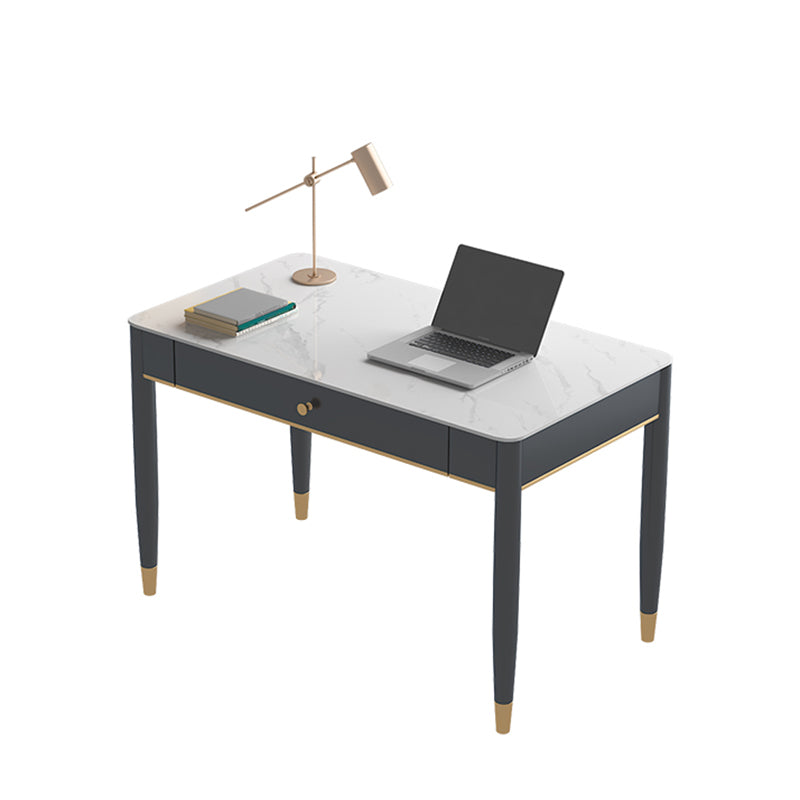 White and Black Writing Desk Rectangular Shaped Office Desk with 1/2 Drawers https: res.litfad.com site img item 2022 12 14 6945734 1200x1200.jpg Clearhalo 'furn' 'furn_office_desk' 'Furniture' 'Office Desks' 'Office Furniture' 'office_desk' 6945734