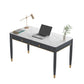 White and Black Writing Desk Rectangular Shaped Office Desk with 1/2 Drawers Clearhalo 'furn' 'furn_office_desk' 'Furniture' 'Office Desks' 'Office Furniture' 'office_desk' 6945736