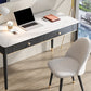 White and Black Writing Desk Rectangular Shaped Office Desk with 1/2 Drawers Clearhalo 'furn' 'furn_office_desk' 'Furniture' 'Office Desks' 'Office Furniture' 'office_desk' 6945739