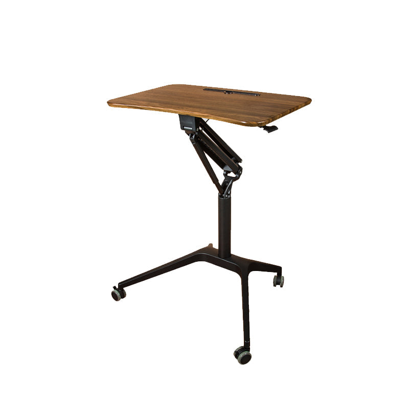 Rectangular Shaped Office Table Wood Writing Desk with Wheels for Office Black Walnut Clearhalo 'furn' 'furn_office_desk' 'Furniture' 'Office Desks' 'Office Furniture' 'office_desk' 6945803