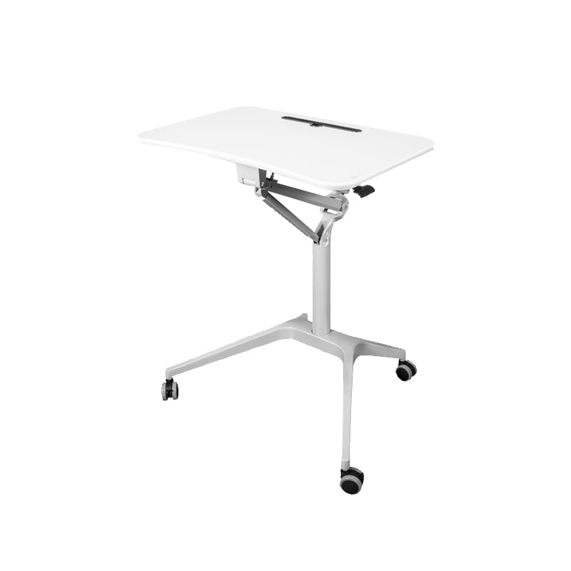 Rectangular Shaped Office Table Wood Writing Desk with Wheels for Office Silver White Clearhalo 'furn' 'furn_office_desk' 'Furniture' 'Office Desks' 'Office Furniture' 'office_desk' 6945804