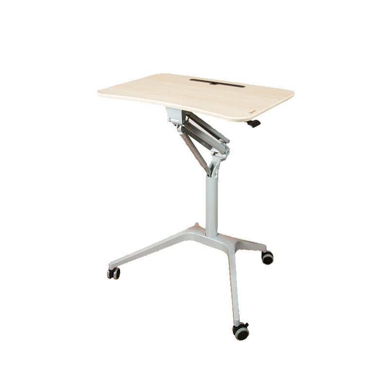 Rectangular Shaped Office Table Wood Writing Desk with Wheels for Office Silver Natural Clearhalo 'furn' 'furn_office_desk' 'Furniture' 'Office Desks' 'Office Furniture' 'office_desk' 6945806