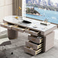 Modern Style Stone Office Desks Irregular Shape Task Desk with 2-Legs for Office