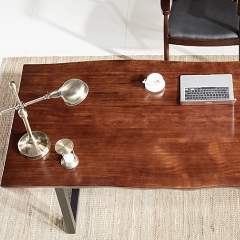 Modern Solid Wood Office Desk Irregular Shape Task Desks with 2-Legs for Office Clearhalo 'furn' 'furn_office_desk' 'Furniture' 'Office Desks' 'Office Furniture' 'office_desk' 6945860