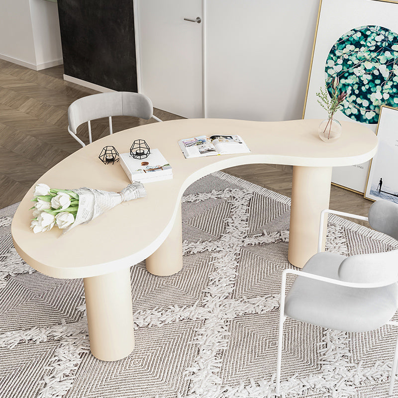 Modern Solid Wood Office Desk Irregular Shape Task Desk with 3-Legs for Office Clearhalo 'furn' 'furn_office_desk' 'Furniture' 'Office Desks' 'Office Furniture' 'office_desk' 6945871