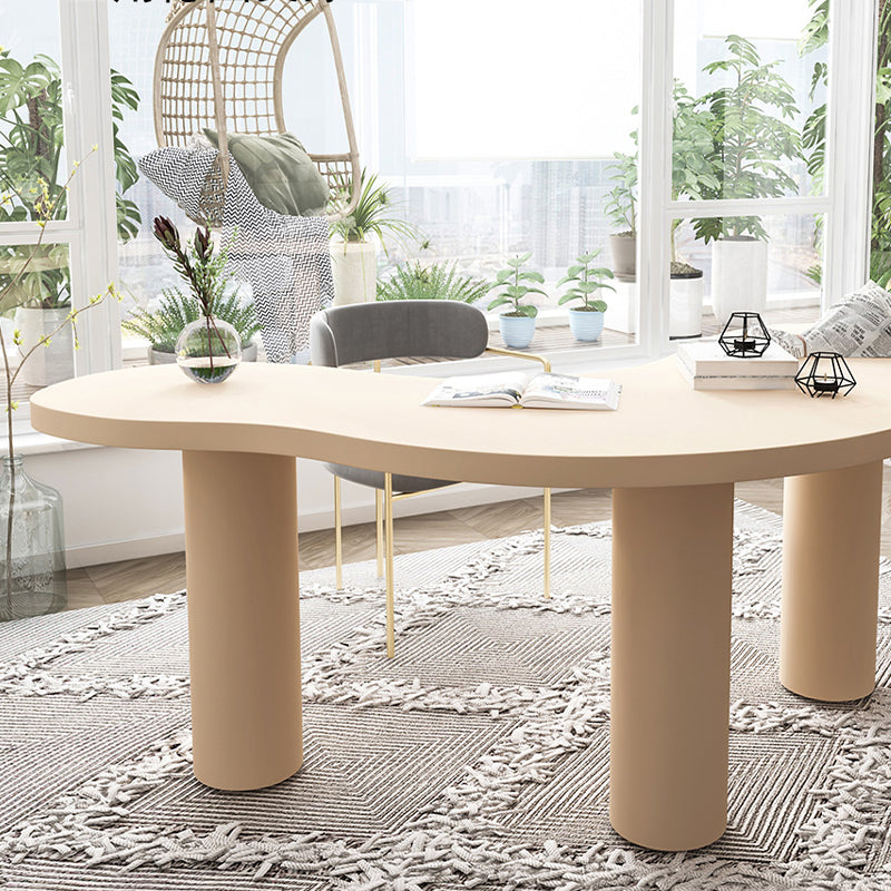 Modern Solid Wood Office Desk Irregular Shape Task Desk with 3-Legs for Office Clearhalo 'furn' 'furn_office_desk' 'Furniture' 'Office Desks' 'Office Furniture' 'office_desk' 6945875