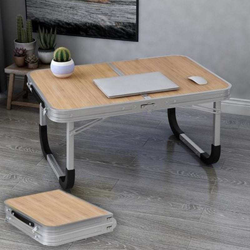 Folding Writing Desk Rectangular Shape Task Desks with 2-Legs in Natural/Green/Blue/Pink Natural Clearhalo 'furn' 'furn_office_desk' 'Furniture' 'Office Desks' 'Office Furniture' 'office_desk' 6945890