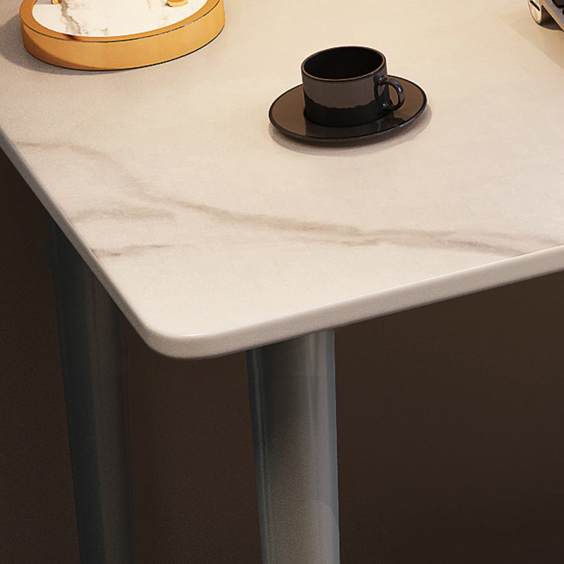 Table de travail à la maison en forme de rectangulaire Atters d'écriture en pierre en noir / blanc / naturel