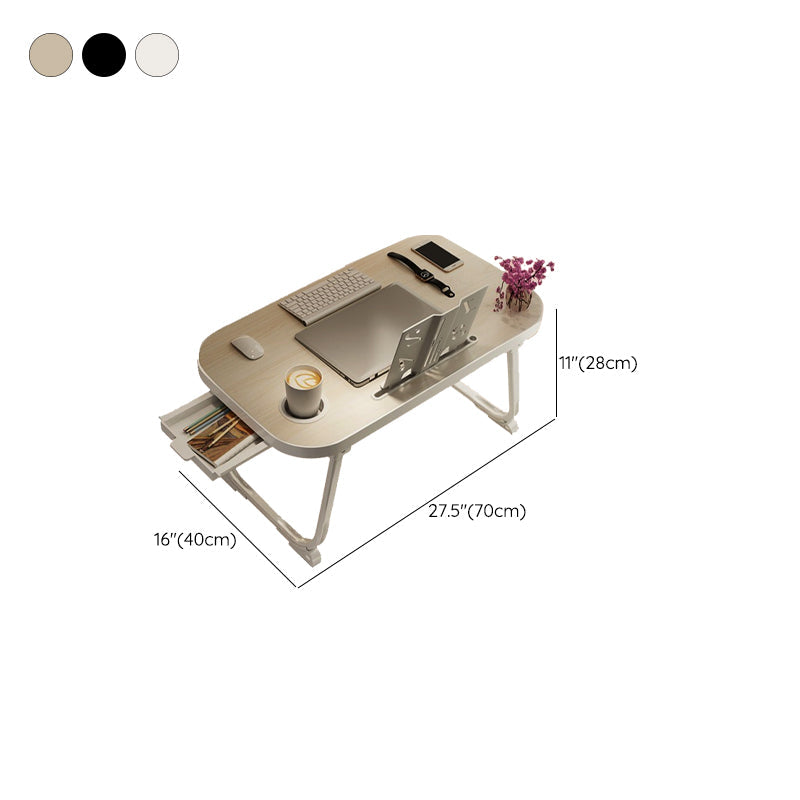 Pliage d'écriture de bureau rectangle des bureaux de tâche de tâche avec 2 lames en noir / blanc / naturel