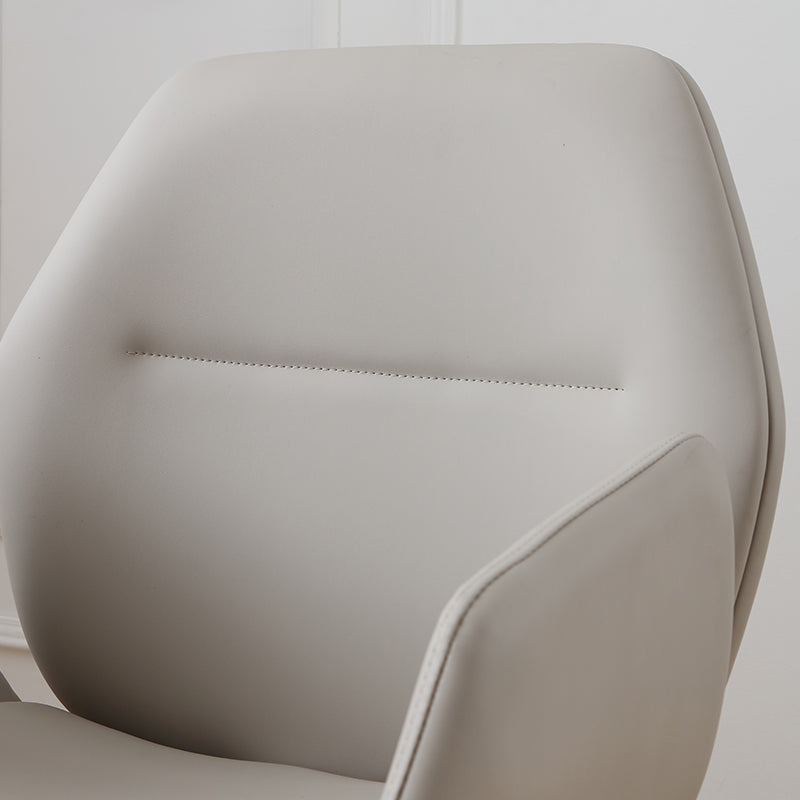 Chaise sans bras chaise pivotante de hauteur réglable en cuir avec roues