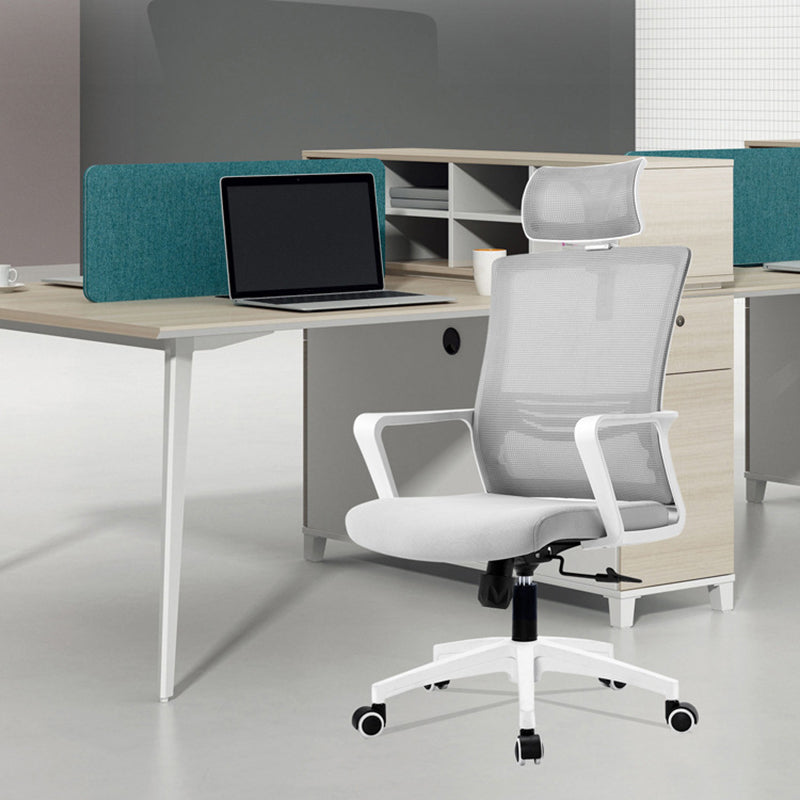 Sedia da scrivania a bracci fissi regolabile sedia girevole altezza del sedile con schiena traspirante