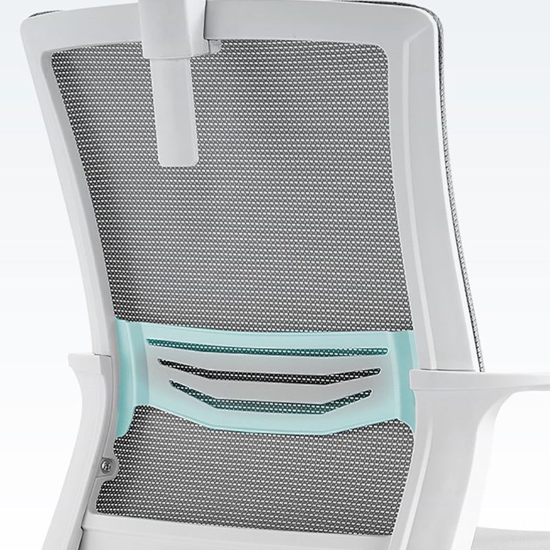 Sedia da scrivania a bracci fissi regolabile sedia girevole altezza del sedile con schiena traspirante