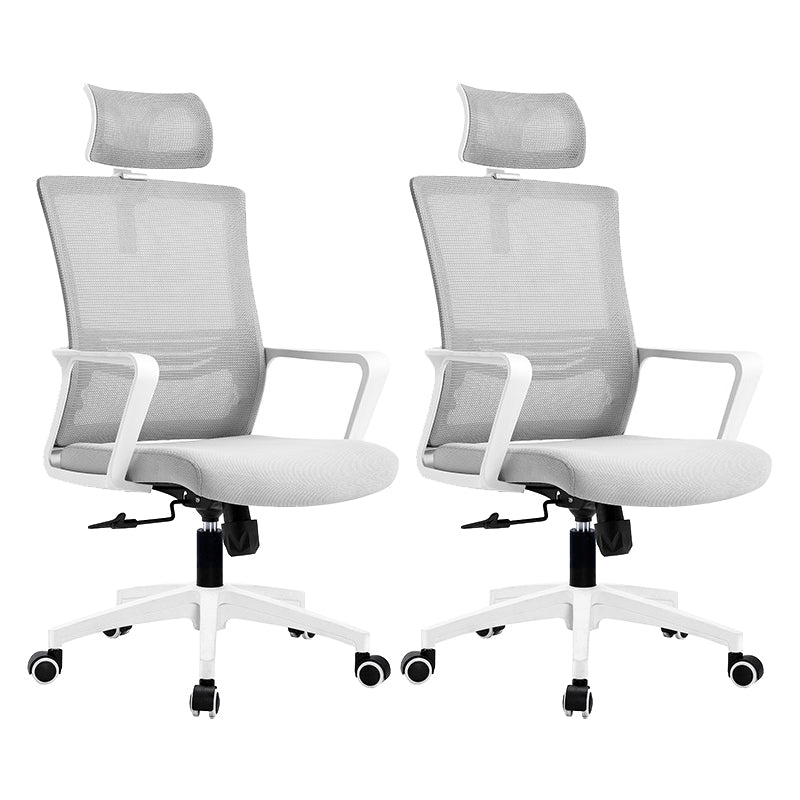 Sedia da scrivania a bracci fissi regolabile sedia girevole altezza del sedile con schiena traspirante