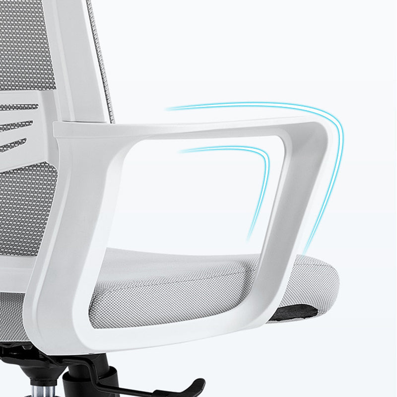 Sedia da scrivania a bracci fissi regolabile sedia girevole altezza del sedile con schiena traspirante