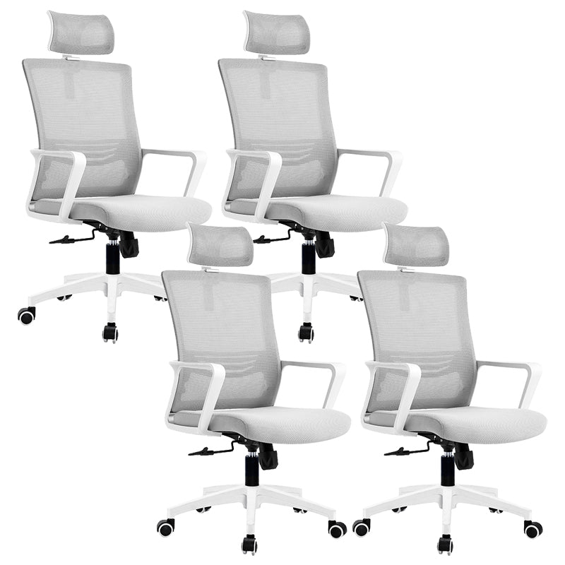 Sedia da scrivania a bracci fissi regolabile sedia girevole altezza del sedile con schiena traspirante