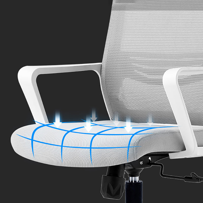 Sedia da scrivania a bracci fissi regolabile sedia girevole altezza del sedile con schiena traspirante