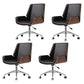 Armless Desk Chair Slide Modern Adjustable Seat Height Chair with Wheels Black 4 Piece Set Clearhalo 'furn' 'furn_office_chair' 'Furniture' 'Office Chairs' 'Office Furniture' 'office_chair' 6946878