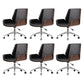 Armless Desk Chair Slide Modern Adjustable Seat Height Chair with Wheels Black 6 Piece Set Clearhalo 'furn' 'furn_office_chair' 'Furniture' 'Office Chairs' 'Office Furniture' 'office_chair' 6946880