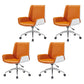 Armless Desk Chair Slide Modern Adjustable Seat Height Chair with Wheels Orange 4 Piece Set Clearhalo 'furn' 'furn_office_chair' 'Furniture' 'Office Chairs' 'Office Furniture' 'office_chair' 6946887