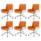 Armless Desk Chair Slide Modern Adjustable Seat Height Chair with Wheels Orange 6 Piece Set Clearhalo 'furn' 'furn_office_chair' 'Furniture' 'Office Chairs' 'Office Furniture' 'office_chair' 6946889