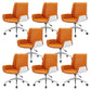 Armless Desk Chair Slide Modern Adjustable Seat Height Chair with Wheels Orange 8 Piece Set Clearhalo 'furn' 'furn_office_chair' 'Furniture' 'Office Chairs' 'Office Furniture' 'office_chair' 6946891