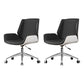 Armless Desk Chair Slide Modern Adjustable Seat Height Chair with Wheels Black White 2 Piece Set Clearhalo 'furn' 'furn_office_chair' 'Furniture' 'Office Chairs' 'Office Furniture' 'office_chair' 6946893