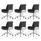 Armless Desk Chair Slide Modern Adjustable Seat Height Chair with Wheels Black White 6 Piece Set Clearhalo 'furn' 'furn_office_chair' 'Furniture' 'Office Chairs' 'Office Furniture' 'office_chair' 6946895