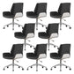 Armless Desk Chair Slide Modern Adjustable Seat Height Chair with Wheels Black White 8 Piece Set Clearhalo 'furn' 'furn_office_chair' 'Furniture' 'Office Chairs' 'Office Furniture' 'office_chair' 6946896