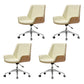 Armless Desk Chair Slide Modern Adjustable Seat Height Chair with Wheels Beige 4 Piece Set Clearhalo 'furn' 'furn_office_chair' 'Furniture' 'Office Chairs' 'Office Furniture' 'office_chair' 6946899