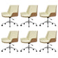 Armless Desk Chair Slide Modern Adjustable Seat Height Chair with Wheels Beige 6 Piece Set Clearhalo 'furn' 'furn_office_chair' 'Furniture' 'Office Chairs' 'Office Furniture' 'office_chair' 6946900