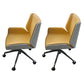 Armless Desk Chair Slide Modern Adjustable Seat Height Chair with Wheels Yellow 2 Piece Set Clearhalo 'furn' 'furn_office_chair' 'Furniture' 'Office Chairs' 'Office Furniture' 'office_chair' 6946903