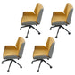 Armless Desk Chair Slide Modern Adjustable Seat Height Chair with Wheels Yellow 4 Piece Set Clearhalo 'furn' 'furn_office_chair' 'Furniture' 'Office Chairs' 'Office Furniture' 'office_chair' 6946904
