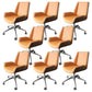 Armless Desk Chair Slide Modern Adjustable Seat Height Chair with Wheels Dark Yellow 8 Piece Set Clearhalo 'furn' 'furn_office_chair' 'Furniture' 'Office Chairs' 'Office Furniture' 'office_chair' 6946911