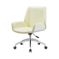 Armless Desk Chair Slide Modern Adjustable Seat Height Chair with Wheels Yellow White 1 Piece Clearhalo 'furn' 'furn_office_chair' 'Furniture' 'Office Chairs' 'Office Furniture' 'office_chair' 6946912