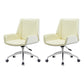 Armless Desk Chair Slide Modern Adjustable Seat Height Chair with Wheels Yellow White 2 Piece Set Clearhalo 'furn' 'furn_office_chair' 'Furniture' 'Office Chairs' 'Office Furniture' 'office_chair' 6946913