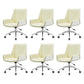 Armless Desk Chair Slide Modern Adjustable Seat Height Chair with Wheels Yellow White 6 Piece Set Clearhalo 'furn' 'furn_office_chair' 'Furniture' 'Office Chairs' 'Office Furniture' 'office_chair' 6946915