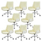 Armless Desk Chair Slide Modern Adjustable Seat Height Chair with Wheels Yellow White 8 Piece Set Clearhalo 'furn' 'furn_office_chair' 'Furniture' 'Office Chairs' 'Office Furniture' 'office_chair' 6946916