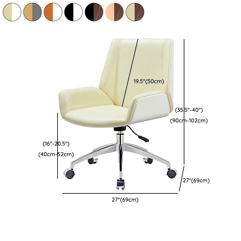Armless Desk Chair Slide Modern Adjustable Seat Height Chair with Wheels Clearhalo 'furn' 'furn_office_chair' 'Furniture' 'Office Chairs' 'Office Furniture' 'office_chair' 6946917
