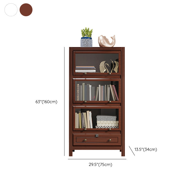 Modern Bookshelf Closed Back Standard Wooden Bookcase for Study Room
