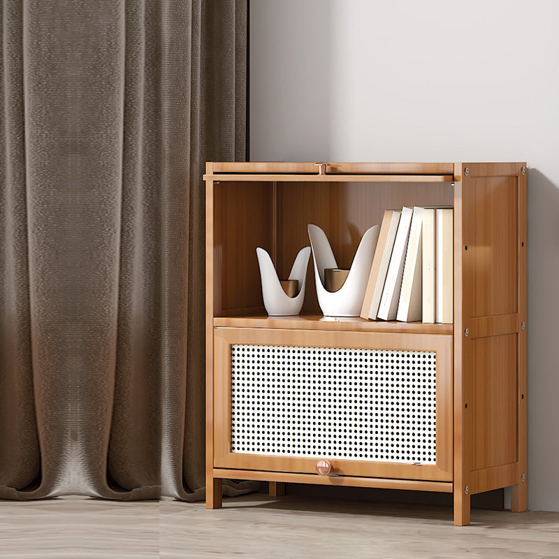 Estantería de bambú estandarias contemporáneas con gabinetes con gabinetes