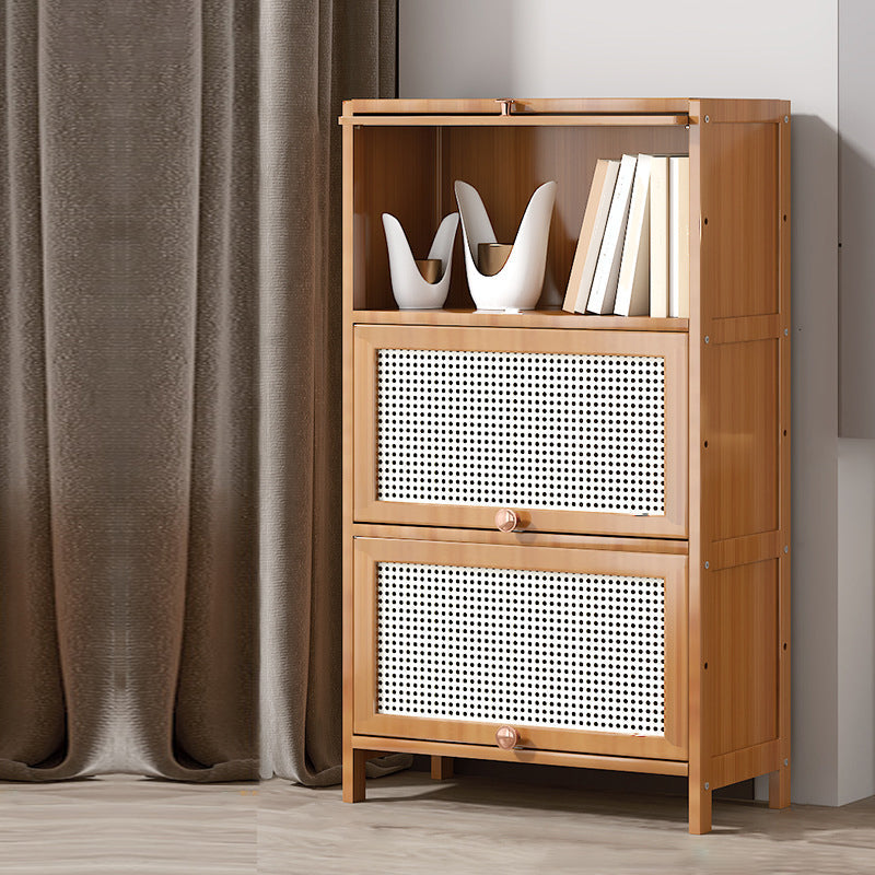 Estantería de bambú estandarias contemporáneas con gabinetes con gabinetes